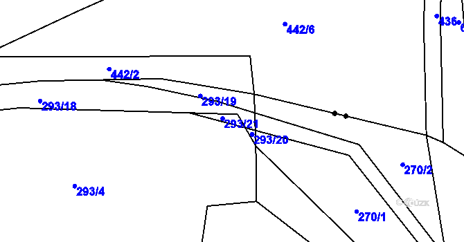 Parcela st. 293/21 v KÚ Mochtín, Katastrální mapa