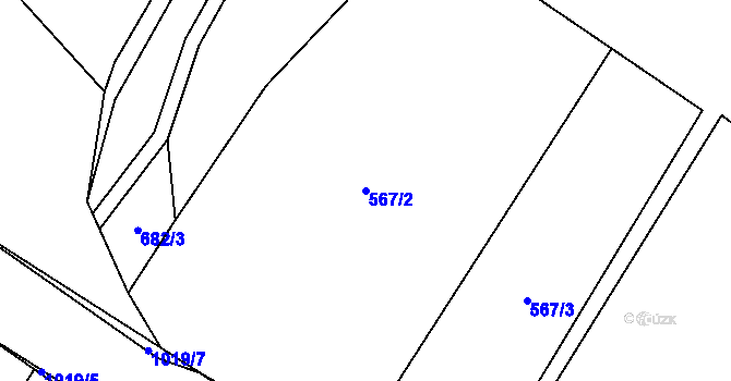 Parcela st. 567/2 v KÚ Mochtín, Katastrální mapa