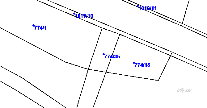 Parcela st. 774/35 v KÚ Mochtín, Katastrální mapa