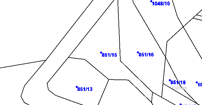 Parcela st. 851/15 v KÚ Mochtín, Katastrální mapa