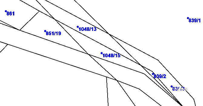 Parcela st. 1048/15 v KÚ Mochtín, Katastrální mapa