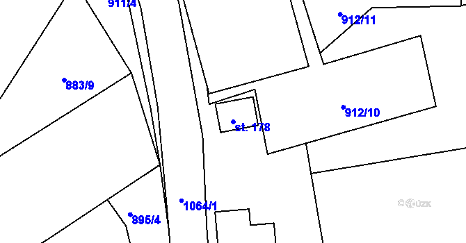 Parcela st. 178 v KÚ Mochtín, Katastrální mapa