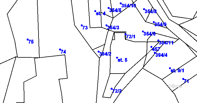 Parcela st. 394/2 v KÚ Srbice u Mochtína, Katastrální mapa