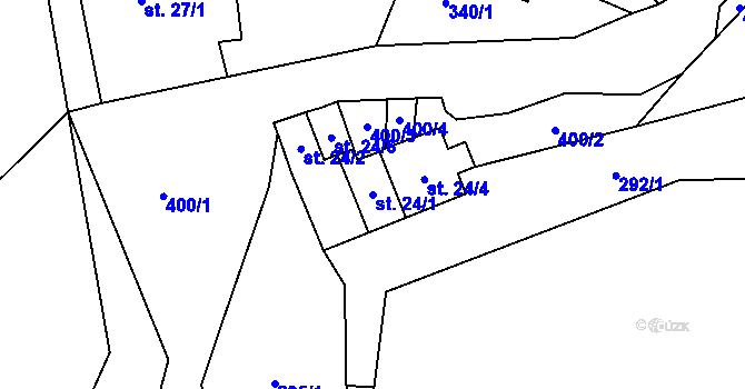 Parcela st. 24/1 v KÚ Těšetiny, Katastrální mapa