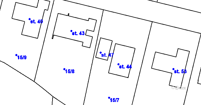 Parcela st. 47 v KÚ Újezdec u Mochtína, Katastrální mapa