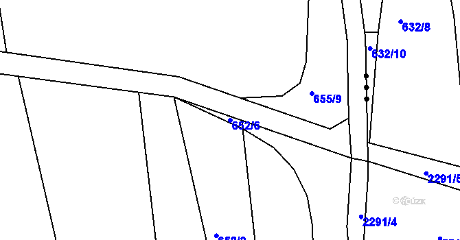 Parcela st. 652/6 v KÚ Mojné, Katastrální mapa