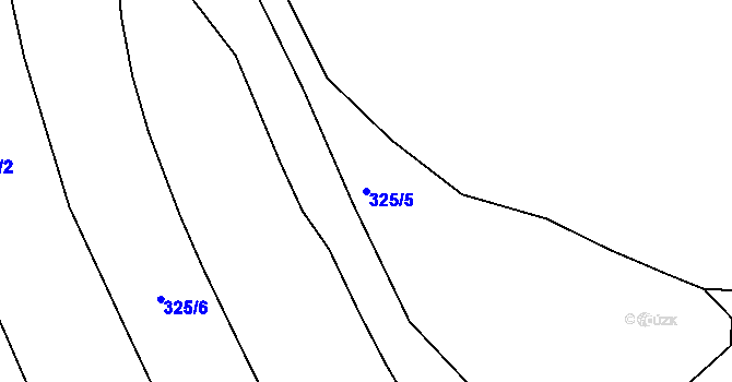 Parcela st. 325/5 v KÚ Mojžíř, Katastrální mapa