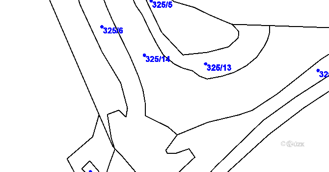 Parcela st. 325/6 v KÚ Mojžíř, Katastrální mapa
