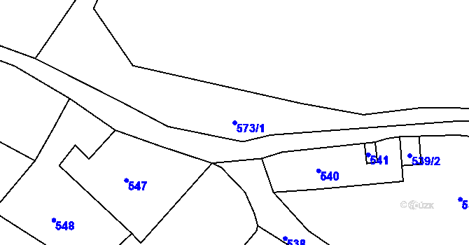 Parcela st. 573/1 v KÚ Mojžíř, Katastrální mapa