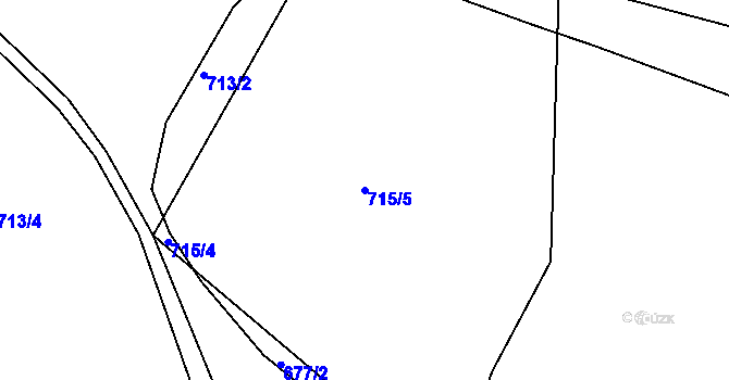 Parcela st. 715/5 v KÚ Mojžíř, Katastrální mapa