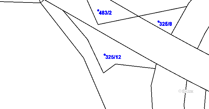 Parcela st. 325/12 v KÚ Mojžíř, Katastrální mapa