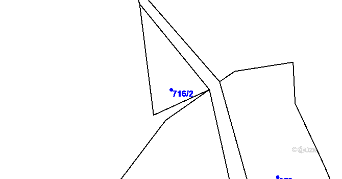 Parcela st. 716/2 v KÚ Mojžíř, Katastrální mapa