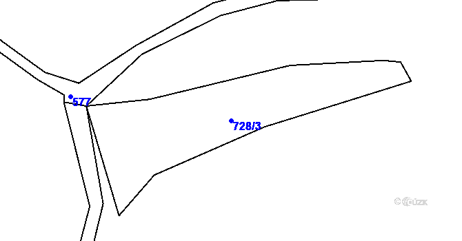 Parcela st. 728/3 v KÚ Mojžíř, Katastrální mapa