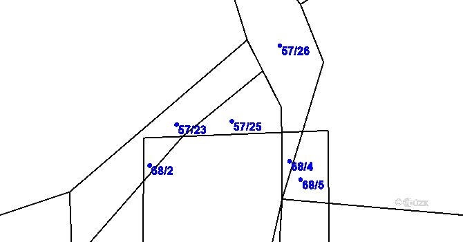 Parcela st. 57/25 v KÚ Mokošín, Katastrální mapa