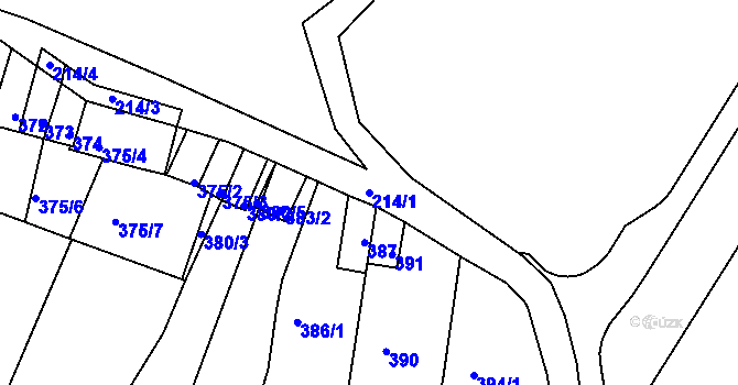 Parcela st. 214/1 v KÚ Mokrá u Brna, Katastrální mapa