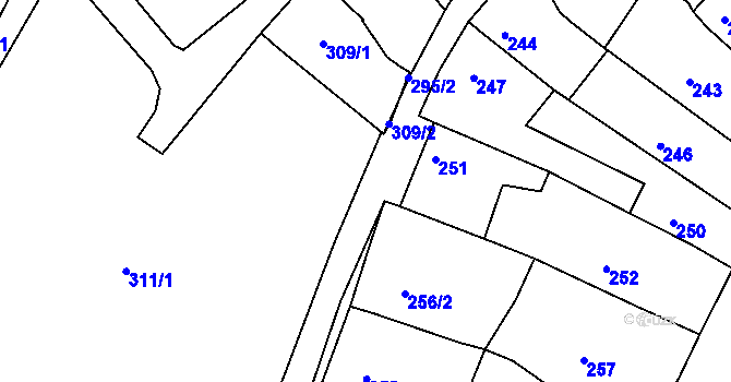 Parcela st. 295 v KÚ Mokrá u Brna, Katastrální mapa