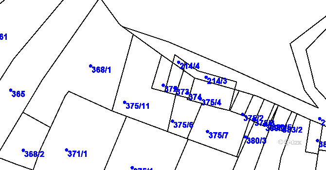 Parcela st. 372 v KÚ Mokrá u Brna, Katastrální mapa