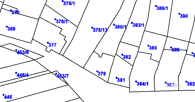 Parcela st. 379 v KÚ Mokrá u Brna, Katastrální mapa