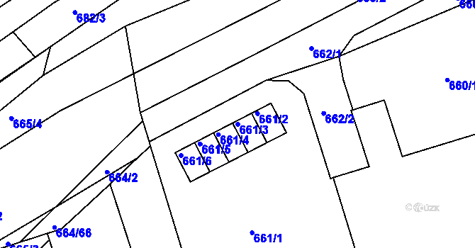 Parcela st. 661/3 v KÚ Mokrá u Brna, Katastrální mapa