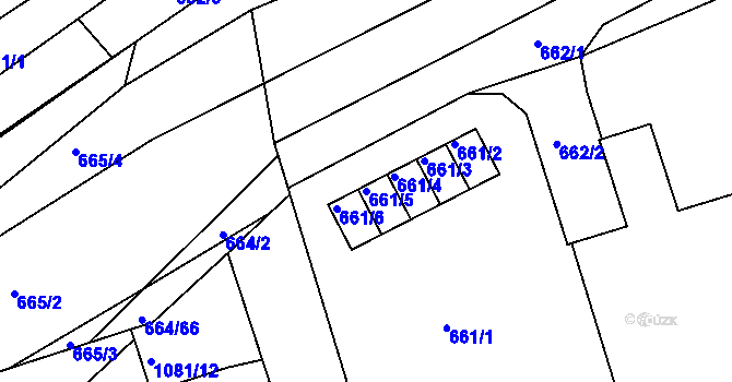 Parcela st. 661/5 v KÚ Mokrá u Brna, Katastrální mapa