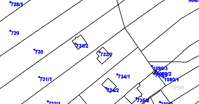 Parcela st. 732/2 v KÚ Mokrá u Brna, Katastrální mapa