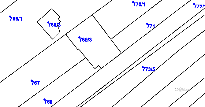 Parcela st. 769/2 v KÚ Mokrá u Brna, Katastrální mapa