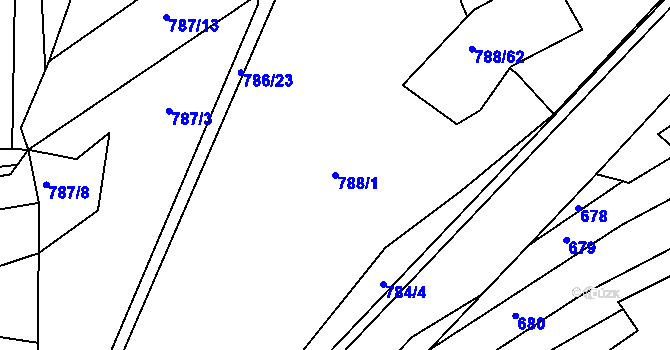 Parcela st. 788/1 v KÚ Mokrá u Brna, Katastrální mapa