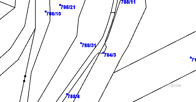 Parcela st. 788/6 v KÚ Mokrá u Brna, Katastrální mapa