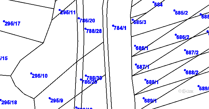 Parcela st. 788/8 v KÚ Mokrá u Brna, Katastrální mapa