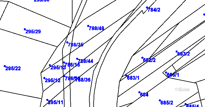 Parcela st. 788/9 v KÚ Mokrá u Brna, Katastrální mapa