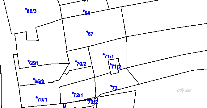 Parcela st. 71/1 v KÚ Mokrá u Brna, Katastrální mapa