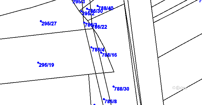 Parcela st. 788/16 v KÚ Mokrá u Brna, Katastrální mapa