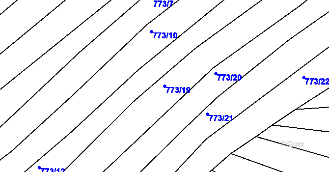 Parcela st. 773/19 v KÚ Mokrá u Brna, Katastrální mapa
