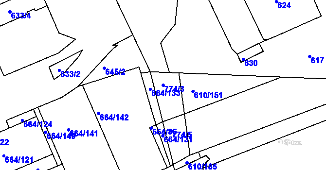 Parcela st. 774/3 v KÚ Mokrá u Brna, Katastrální mapa