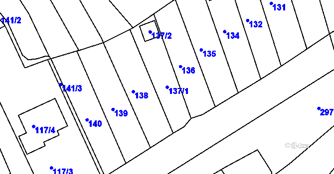 Parcela st. 137/1 v KÚ Mokrá u Brna, Katastrální mapa
