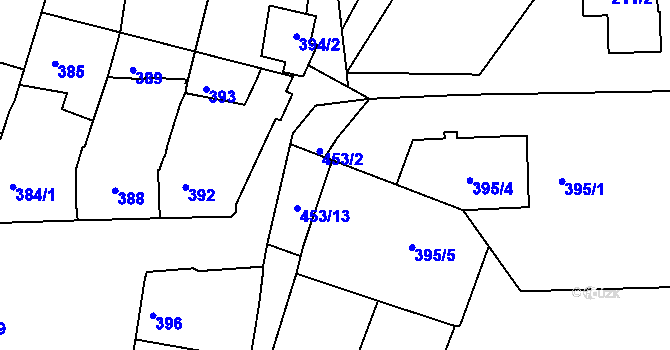 Parcela st. 395/6 v KÚ Mokrá u Brna, Katastrální mapa