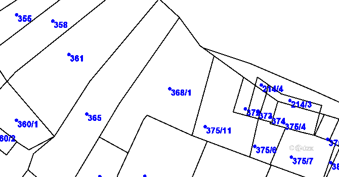 Parcela st. 368/1 v KÚ Mokrá u Brna, Katastrální mapa