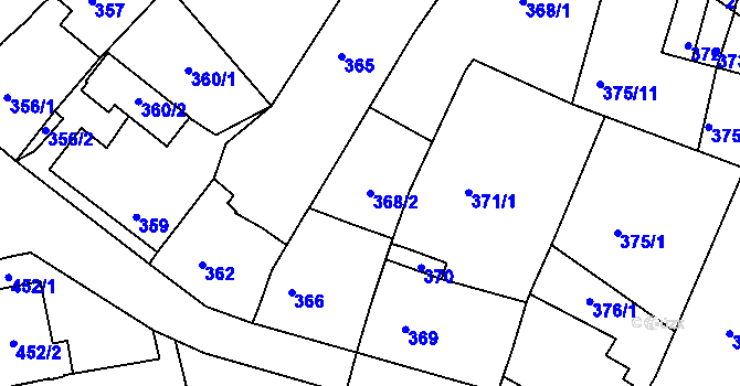 Parcela st. 368/2 v KÚ Mokrá u Brna, Katastrální mapa