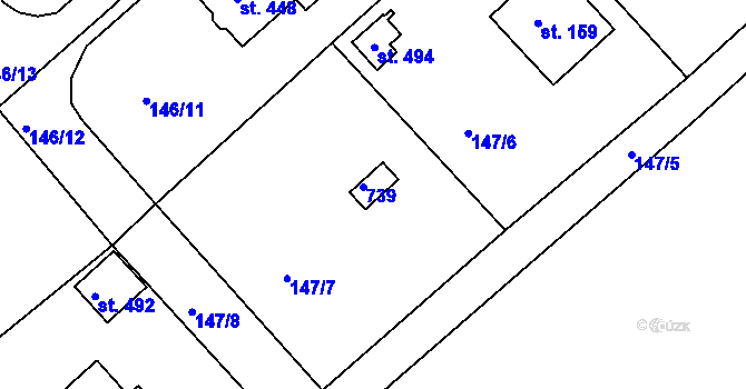 Parcela st. 160 v KÚ Mokrovraty, Katastrální mapa