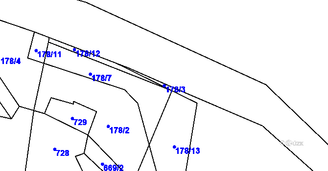 Parcela st. 178/3 v KÚ Mokrovraty, Katastrální mapa