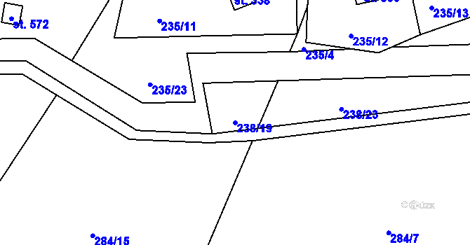 Parcela st. 238/19 v KÚ Mokrovraty, Katastrální mapa