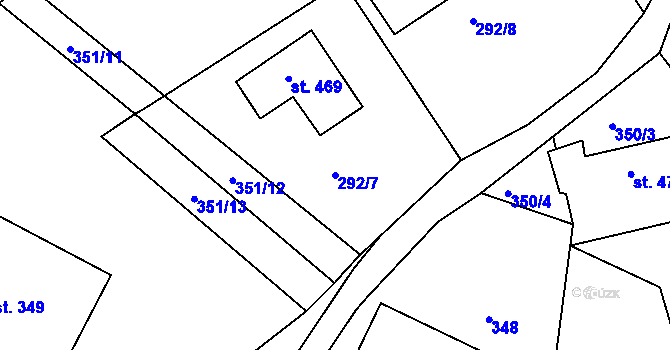 Parcela st. 292/7 v KÚ Mokrovraty, Katastrální mapa