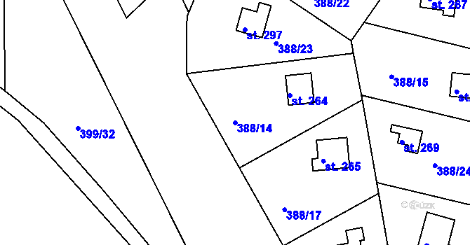 Parcela st. 388/14 v KÚ Mokrovraty, Katastrální mapa