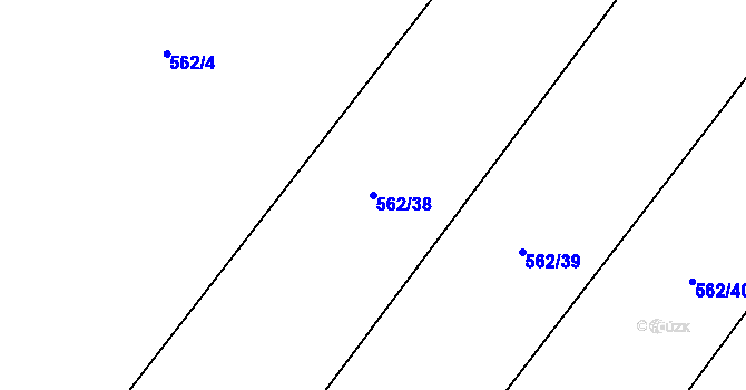 Parcela st. 562/38 v KÚ Mokrovraty, Katastrální mapa