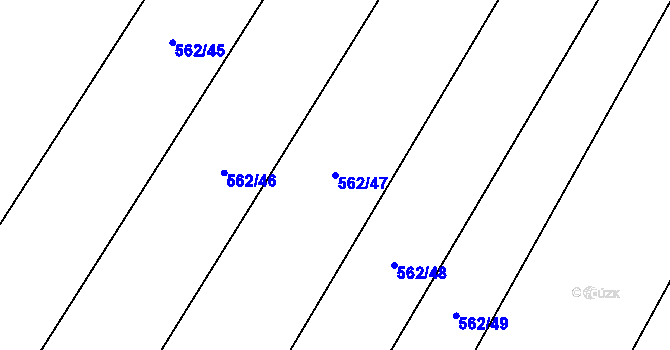 Parcela st. 562/47 v KÚ Mokrovraty, Katastrální mapa
