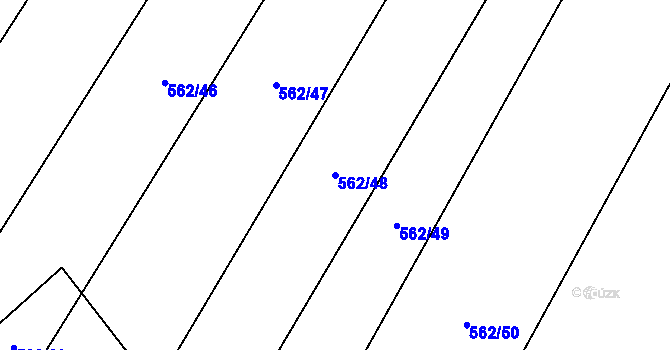 Parcela st. 562/48 v KÚ Mokrovraty, Katastrální mapa