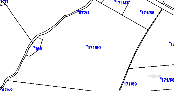 Parcela st. 171/60 v KÚ Mokrovraty, Katastrální mapa
