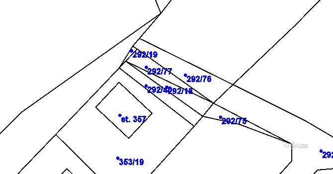 Parcela st. 292/18 v KÚ Mokrovraty, Katastrální mapa