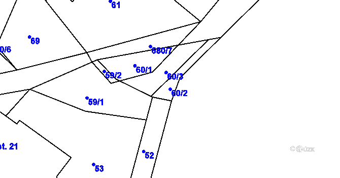 Parcela st. 60/2 v KÚ Mokrovraty, Katastrální mapa