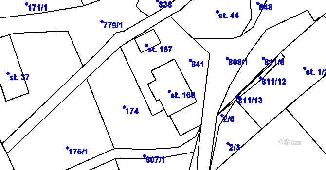 Parcela st. 49 v KÚ Mokré, Katastrální mapa